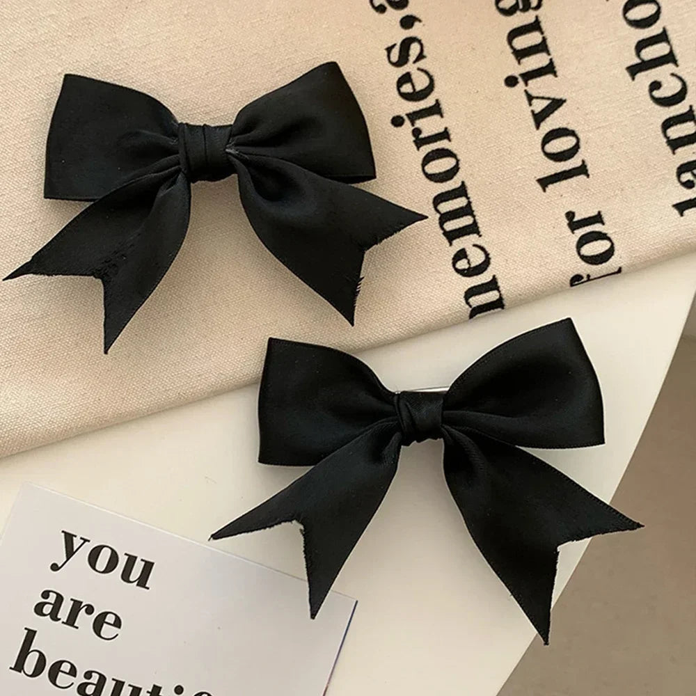 Silk Ribbon Bow Hair Clips