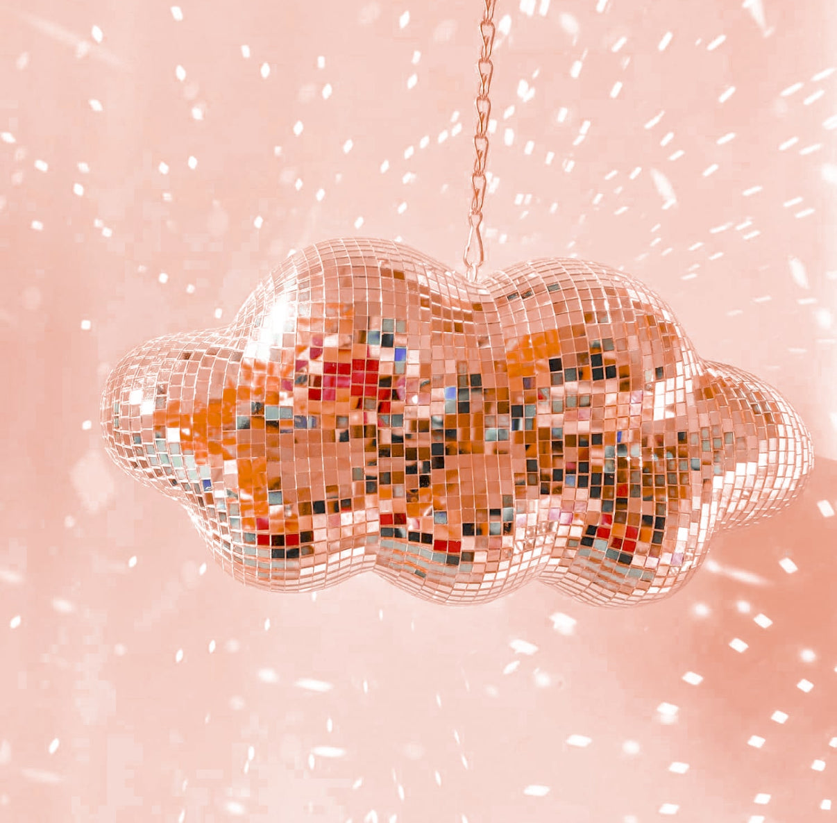 Pink Cloud Disco Ball Rose Gold
