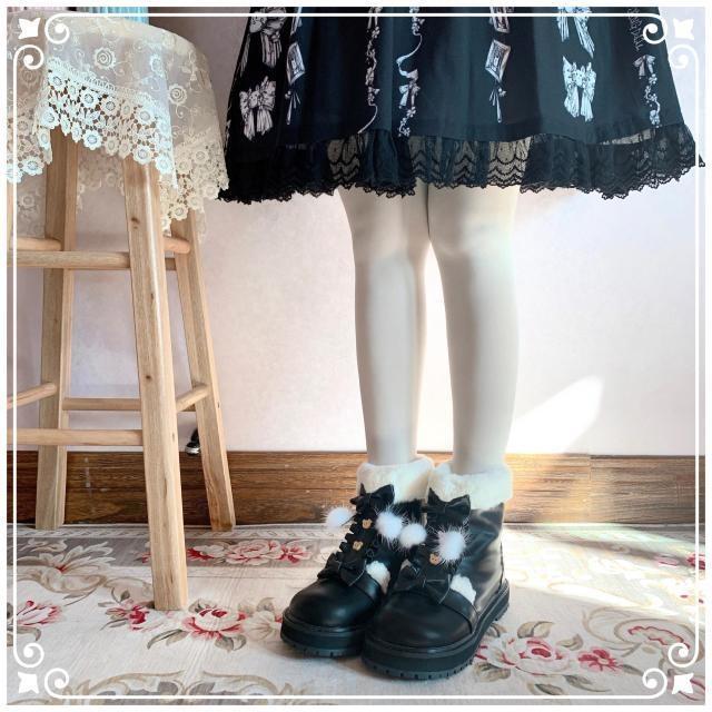 Snowy Bear Booties Black