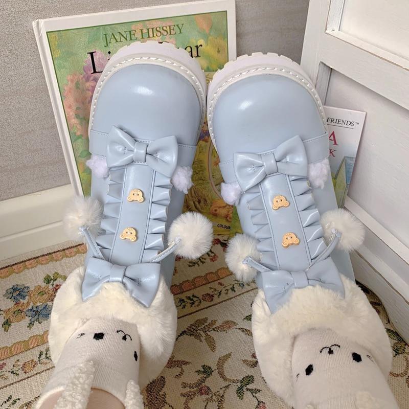 Snowy Bear Booties Blue