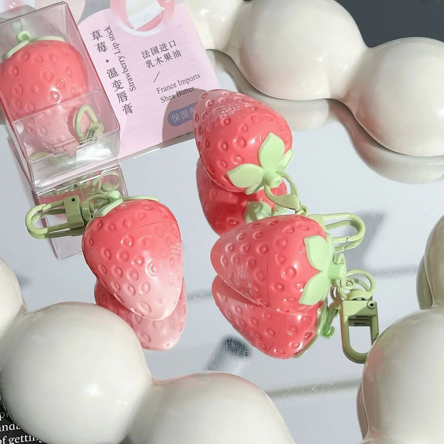 Strawberry Keychain Moisturizing Lip Balm