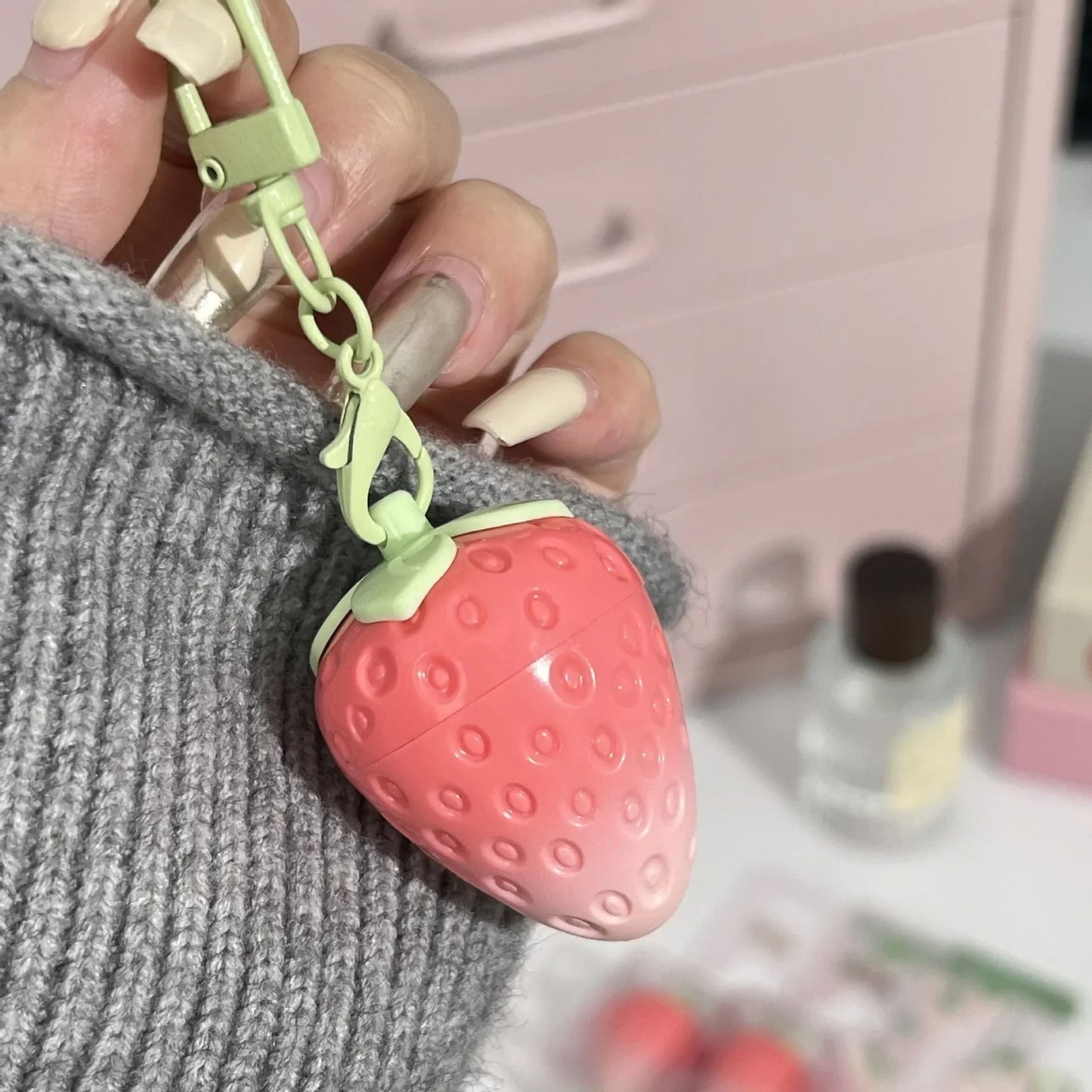 Strawberry Keychain Moisturizing Lip Balm