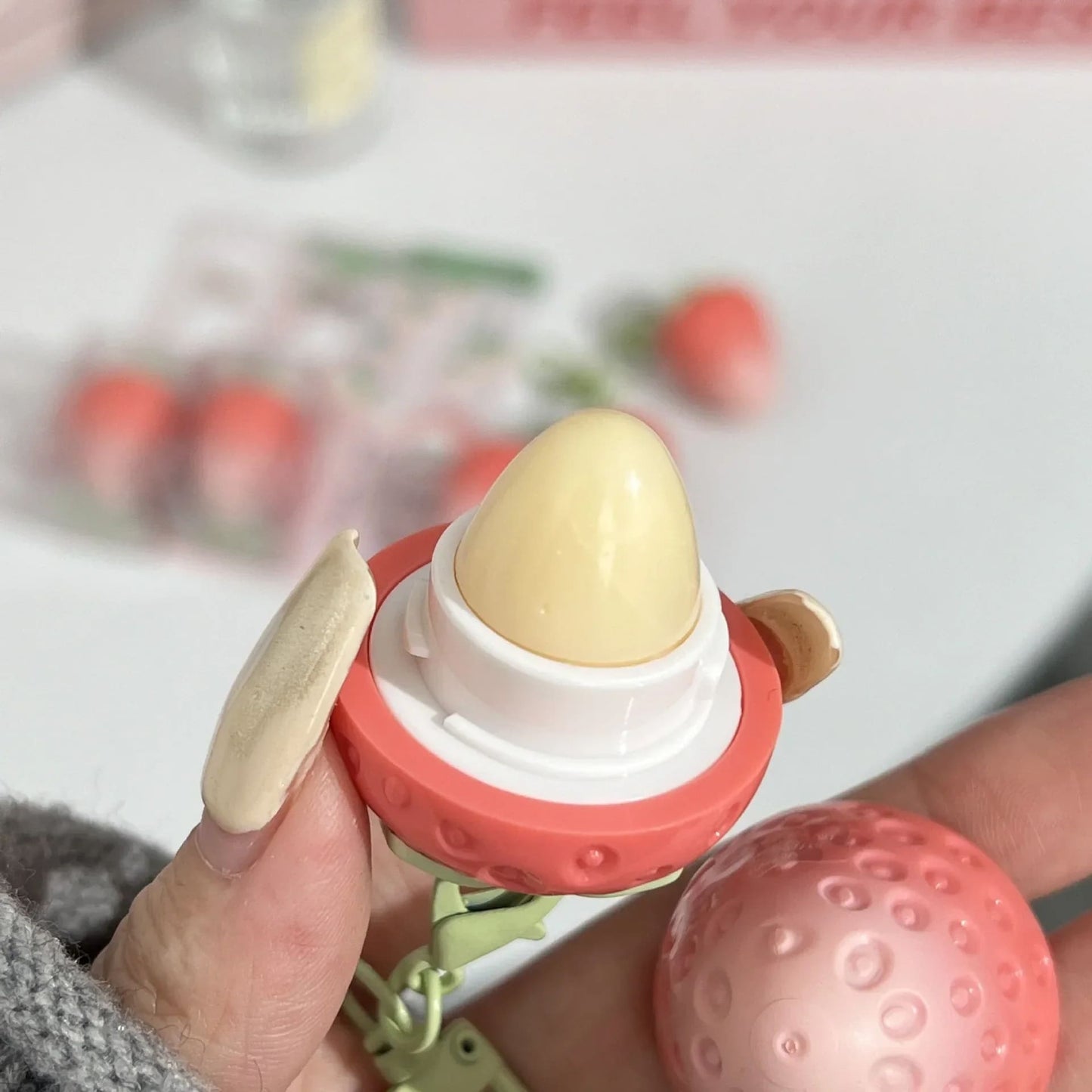 Strawberry Keychain Moisturizing Lip Balm