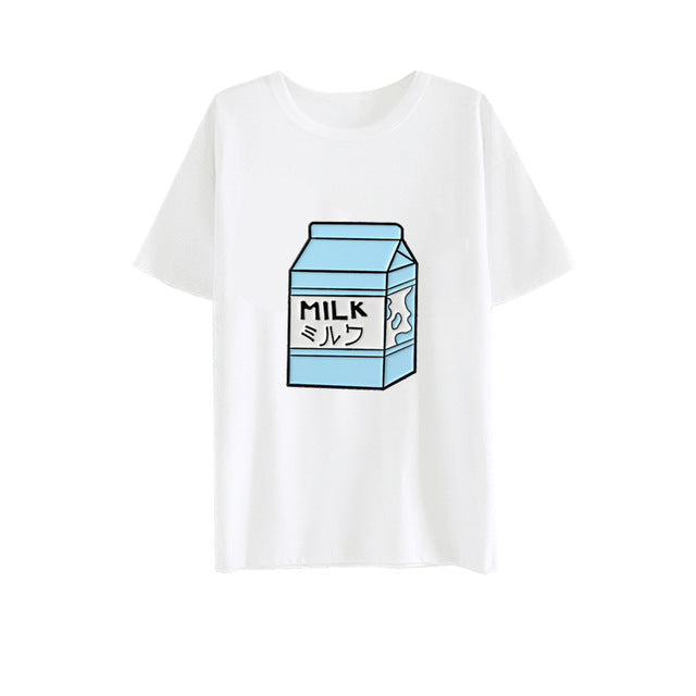 Strawberry Milk Graphic Tee Blue Milk