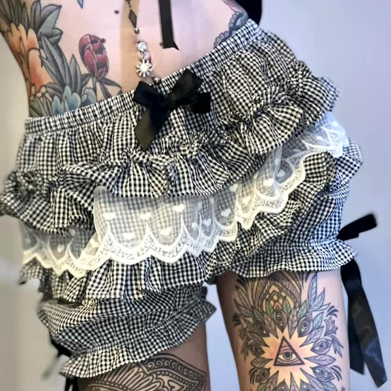 Striped Ruffled Bloomer Shorts