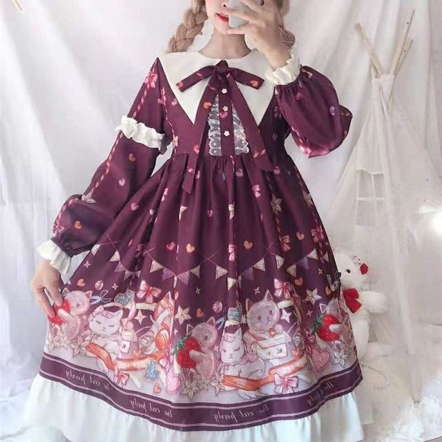 Bakery Kitten Dress Red