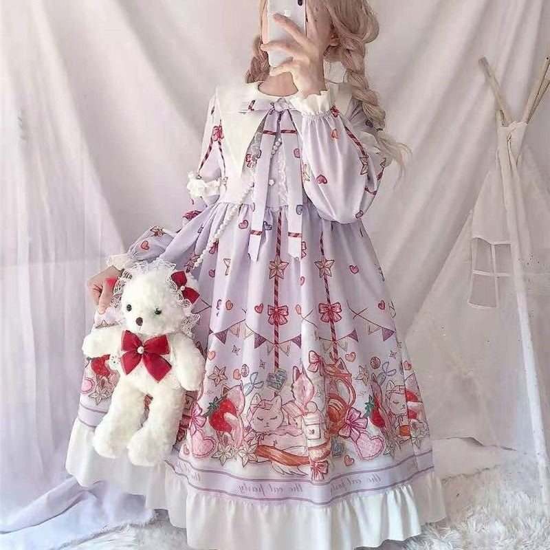 Bakery Kitten Dress Purple