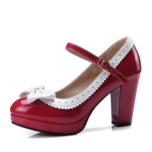 Sweet Doll Heels Red Pointed Toe