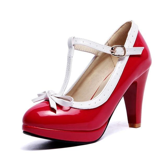 Sweet Doll Heels Red T-Bar