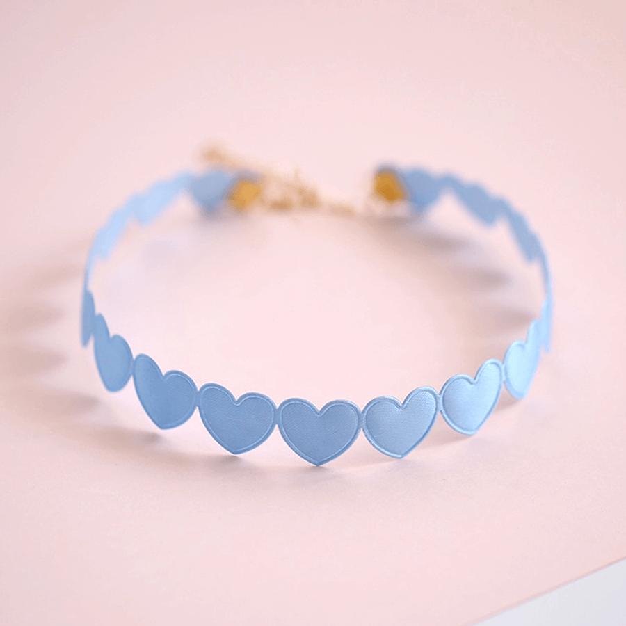 Sweet Lolita Aesthetic Choker Necklace Pastel Hearts