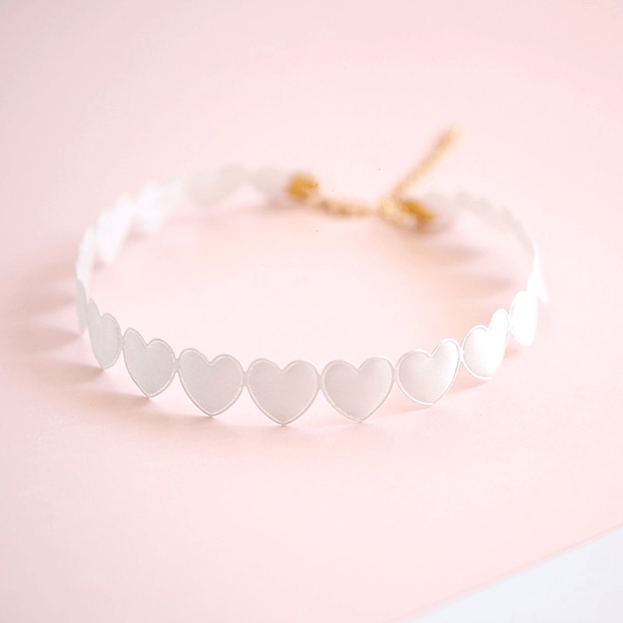 Sweet Lolita Aesthetic Choker Necklace Pastel Hearts