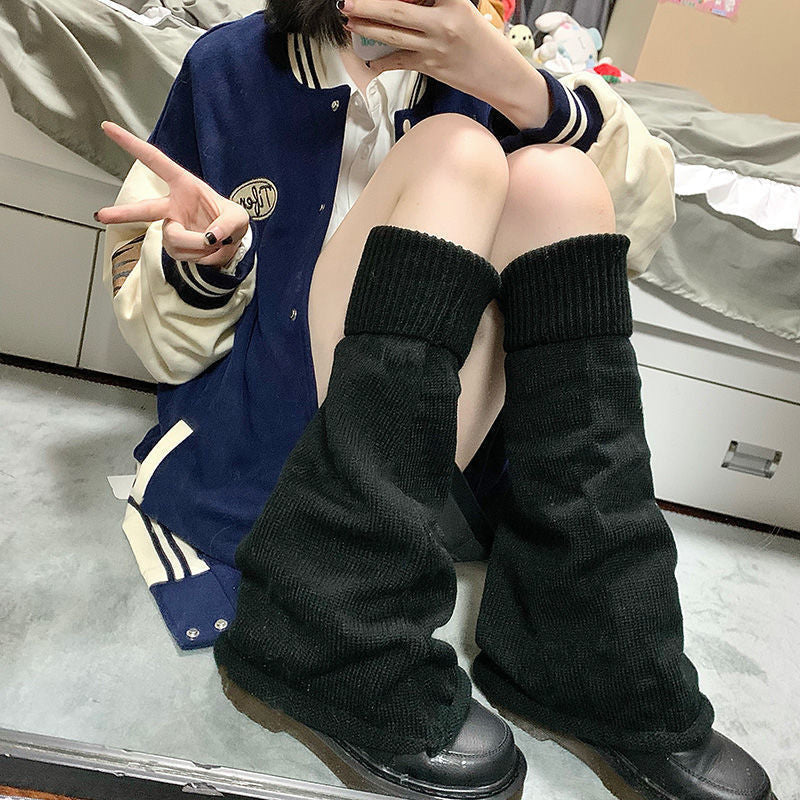 Traditional Cozy Leg Warmers Black