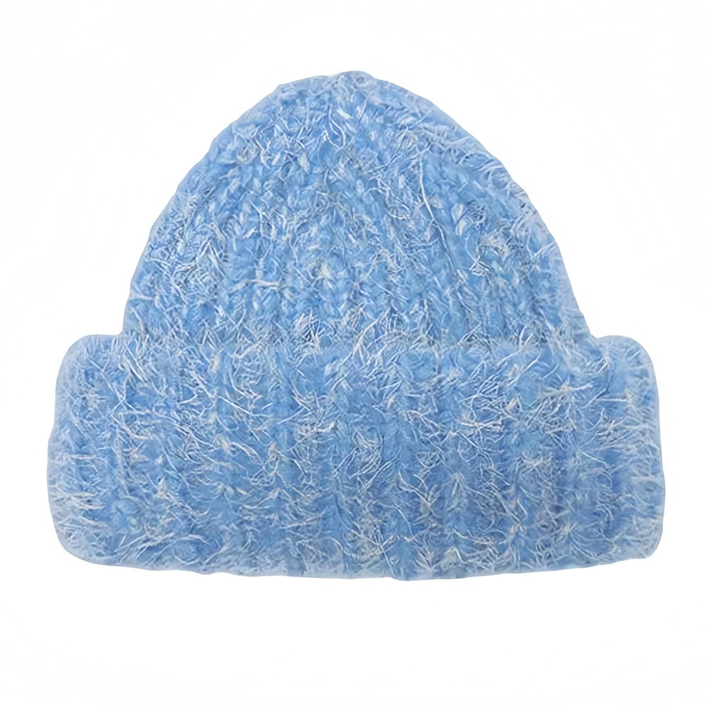 Warm Vibes Fuzzy Knit Beanie Standart Blue