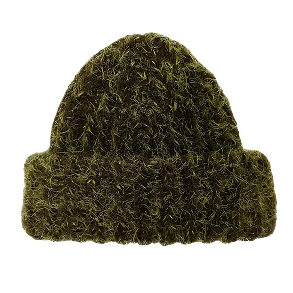 Warm Vibes Fuzzy Knit Beanie Standart Green