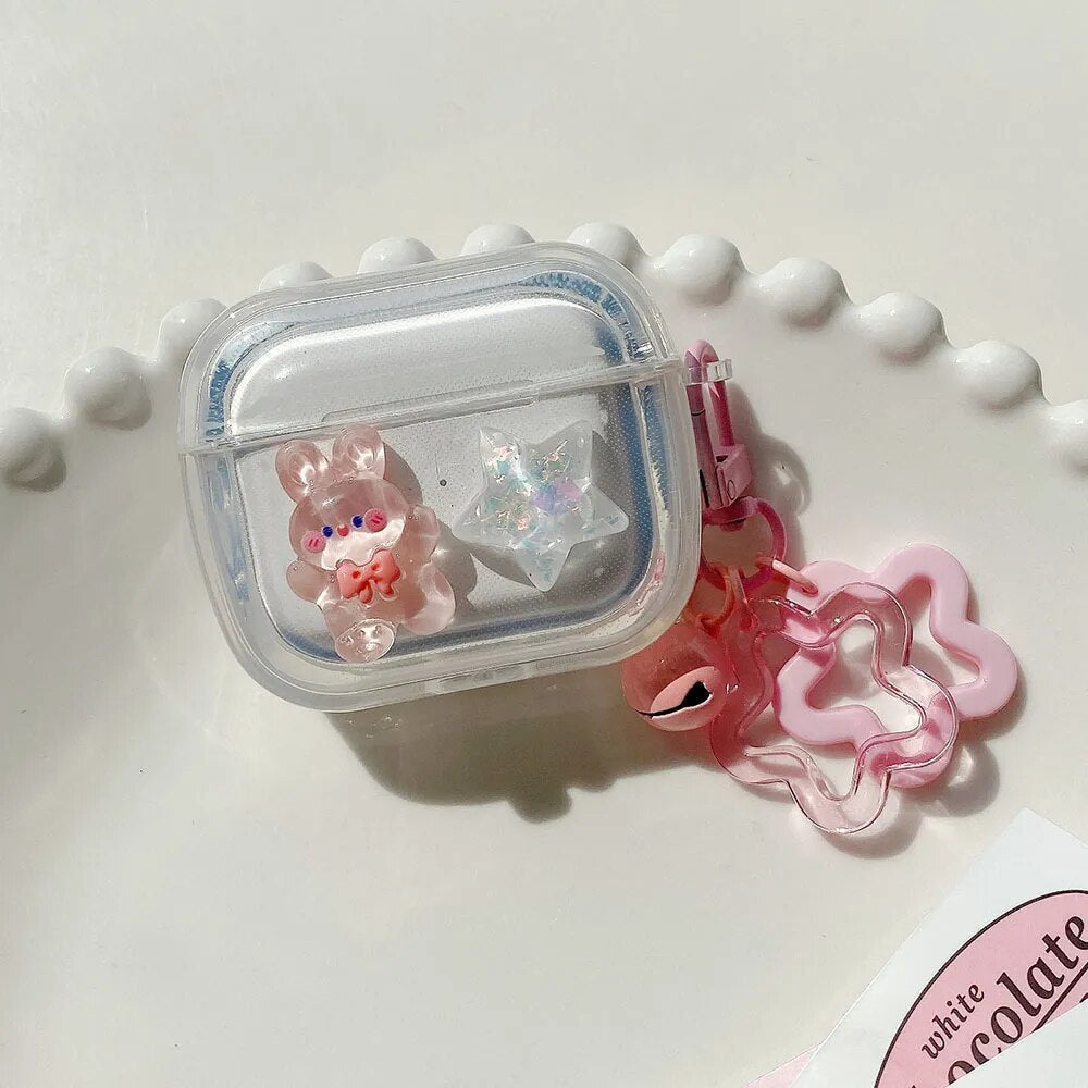 White Heart AirPods Case and Chain
