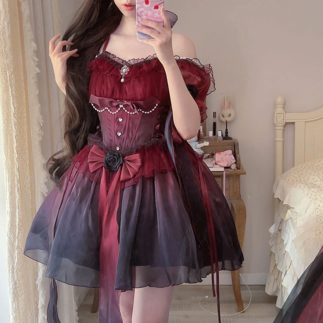 Burgundy Fairy Lolita Dress
