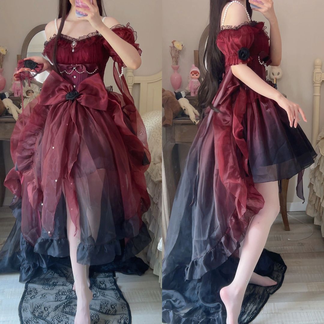 Burgundy Fairy Lolita Dress
