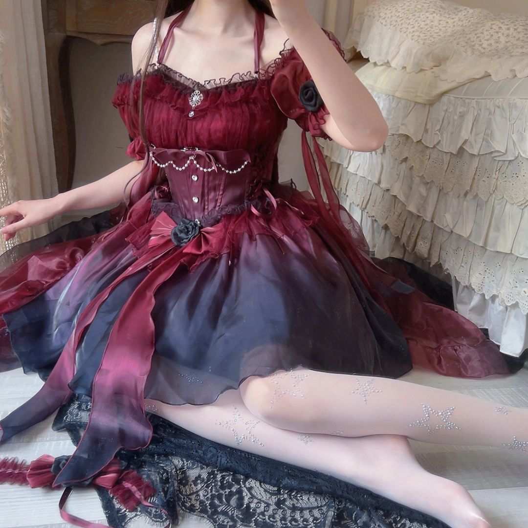 Burgundy Fairy Lolita Dress