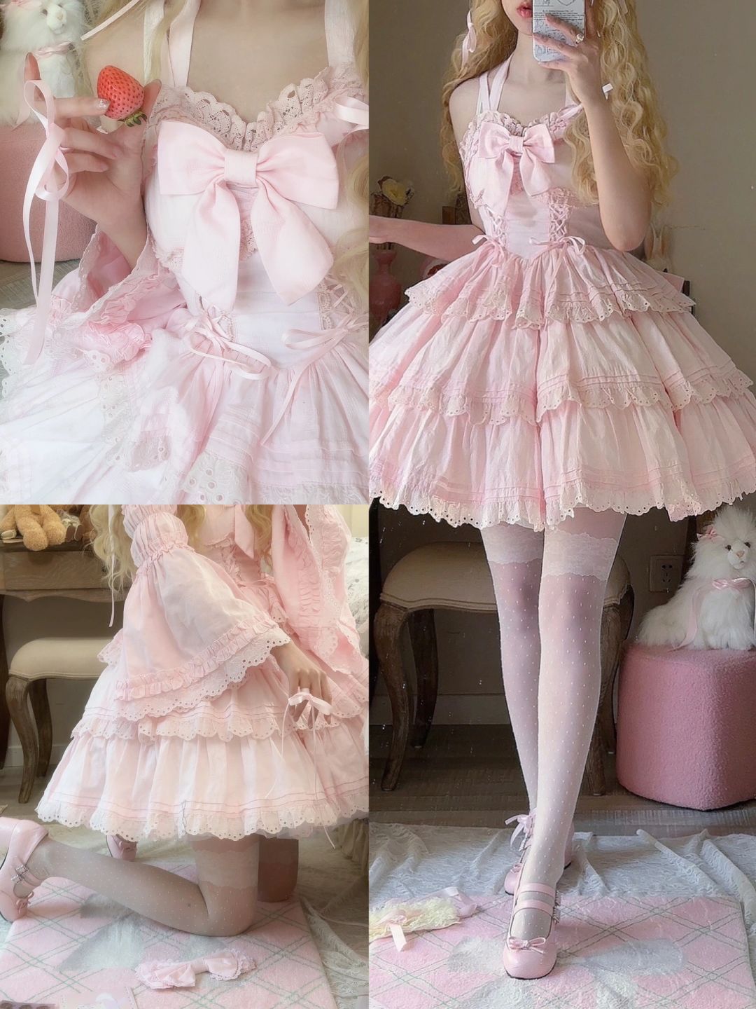 Fluffy Princess Pink Lolita Dress