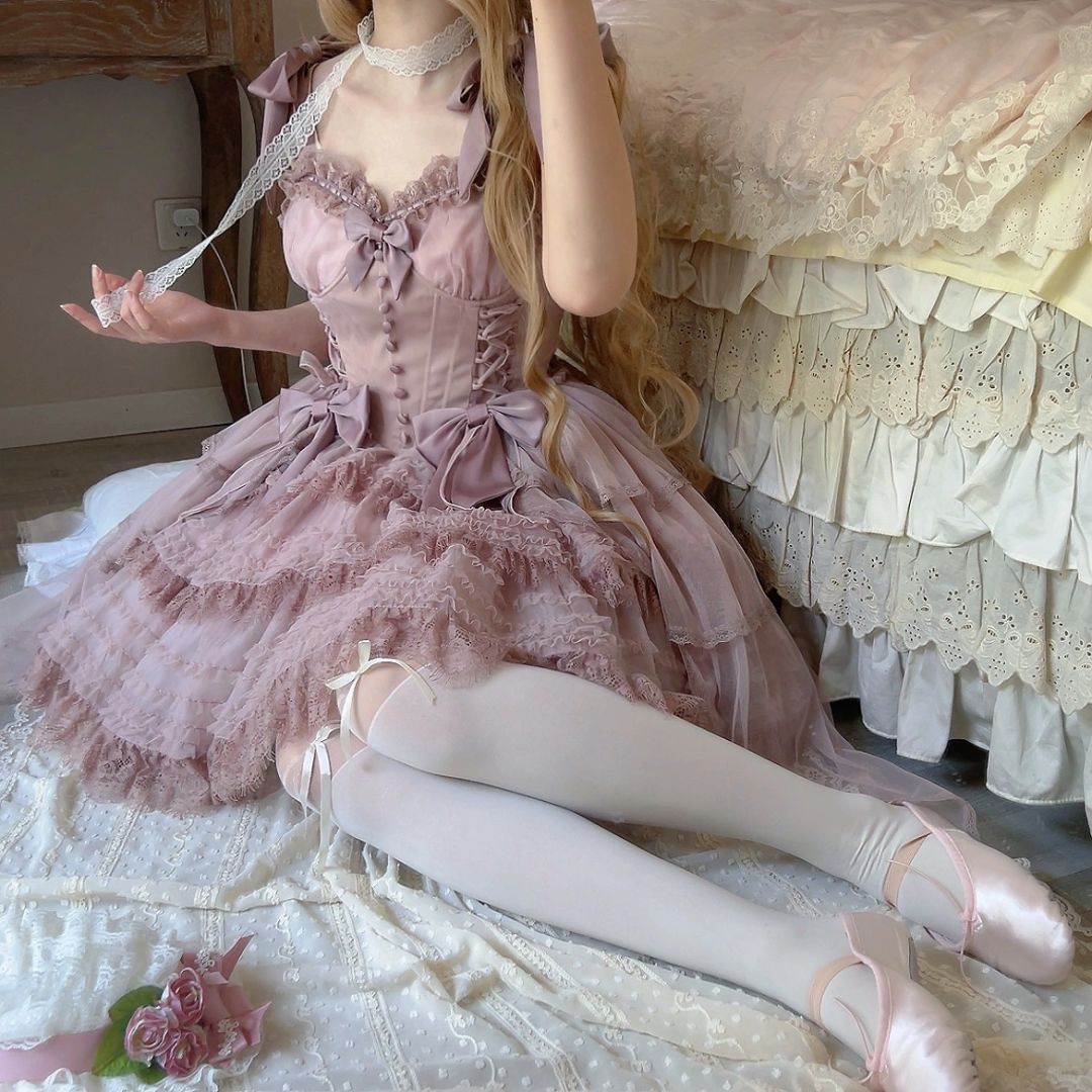Dream Ballet Lace Fishbone Lolita Dress