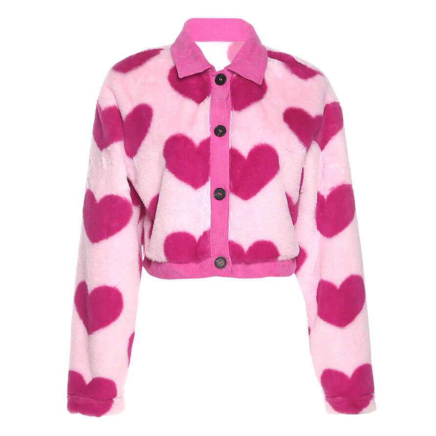 Y2K Pink Hearts Soft Jacket