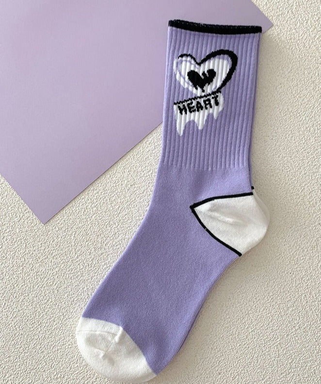 Y2K Purple Heart Socks 2