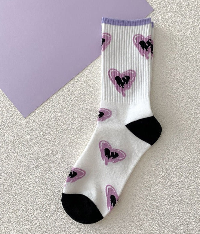 Y2K Purple Heart Socks 7