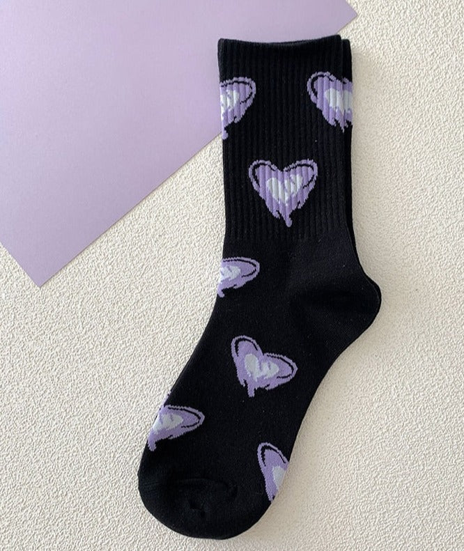 Y2K Purple Heart Socks 5